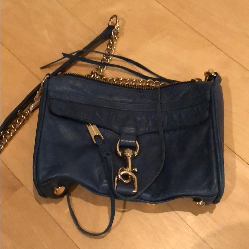 Rebecca Minkoff Blue Bag with gold chain